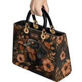 DachyCharm MIDNIGHT PETAL PERSONALIZED Lady Leather Bag