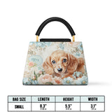DachyCharm PEACH BLOOM PERSONALIZED Leather Satchel Bag