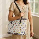 DachyCharm Doxie Parade Leather Tote Bag