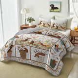 DachyCharm Flowers Dachshunds Quilt 3-Piece Set