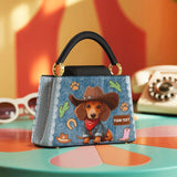 DachyCharm COWBOY DOXIE PERSONALIZED Leather Satchel Bag