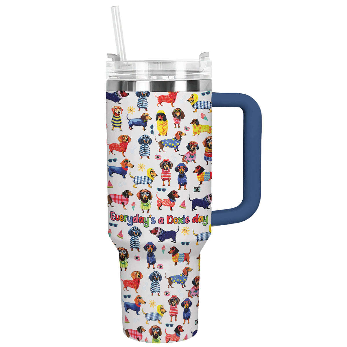 DachyCharm Doxie Holiday Personalized Tumbler