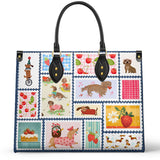 DachyCharm Berry Doxie Quilt Leather Bag