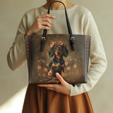 DachyCharm Rosewood Queen Personalized Leather Tote Bag
