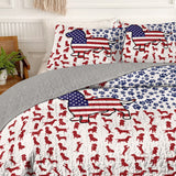 DachyCharm Patriot Paws Dachshund Quilt 3-Piece Set