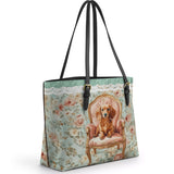 DachyCharm Velvet Throne Leather Tote Bag