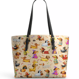 DachyCharm Spooky Parade Leather Tote Bag