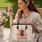DachyCharm Royal Bloom Personalized Leather Bag