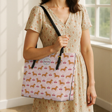 DachyCharm Pink Pupcake Leather Tote Bag