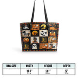 DachyCharm Witchy Doxie Night Leather Tote Bag