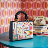 DachyCharm Berry Doxie Quilt Lady Leather Bag