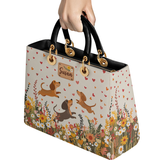DachyCharm Floral Dachshund With Heart Personalized Lady Leather Bag