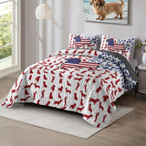 DachyCharm Patriot Paws Dachshund Quilt 3-Piece Set