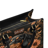 DachyCharm Midnight Petal Personalized Leather Bag