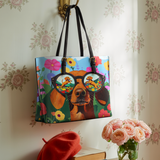 DachyCharm Doxie Dreamscape Leather Tote Bag