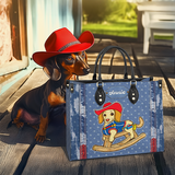 DachyCharm Rodeo Pup Personalized Leather Bag