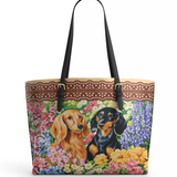 DachyCharm Bloom Buddies Leather Tote Bag