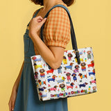 DachyCharm Doxie Holiday Leather Tote Bag