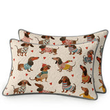 DachyCharm Dachshund Lovely Delight Quilt 3-Piece Set