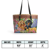DachyCharm Bloom Buddies Leather Tote Bag