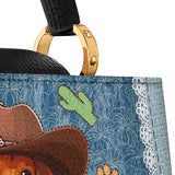 DachyCharm COWBOY DOXIE PERSONALIZED Leather Satchel Bag