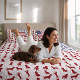 DachyCharm Patriot Paws Dachshund Quilt 3-Piece Set