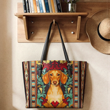 DachyCharm Doxie Spirit Leather Tote Bag