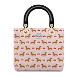 DachyCharm Pink Pupcake Personalized Lady Leather Bag