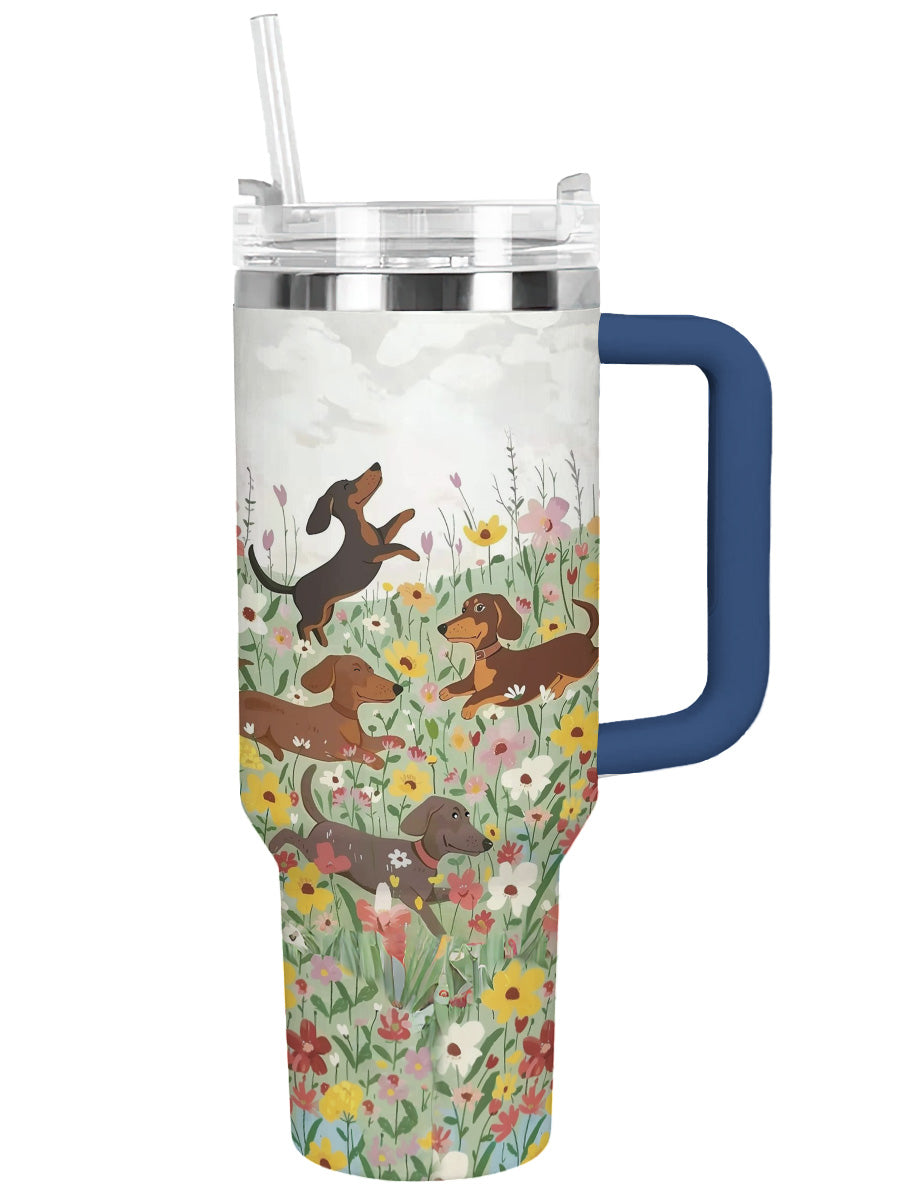 DachyCharm Happy Meadow Doxies Tumbler