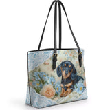 DachyCharm Blue Nest Leather Tote Bag