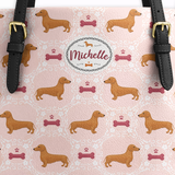 DachyCharm Pink Pupcake Leather Tote Bag