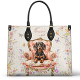 DachyCharm Royal Bloom Personalized Leather Bag