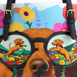 DachyCharm Doxie Dreamscape Leather Tote Bag