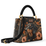 DachyCharm  MIDNIGHT PETAL PERSONALIZED Leather Satchel Bag