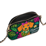 DachyCharm Tropical Doxie Leather Crossbody Bag