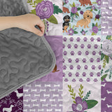DachyCharm Lavender Paws Quilt 3-Piece Set