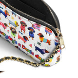 DachyCharm Doxie Holiday Leather Crossbody Bag