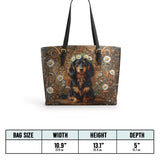 DachyCharm Daisy Crown Leather Tote Bag