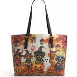 DachyCharm Haunted Tails Leather Tote Bag