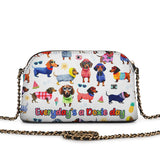 DachyCharm Doxie Holiday Leather Crossbody Bag