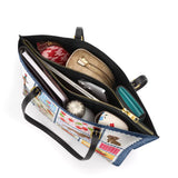 DachyCharm Berry Doxie Quilt Leather Tote Bag