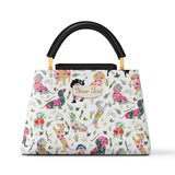 DachyCharm FLORAL PARADE PERSONALIZED Leather Satchel Bag