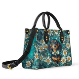 DachyCharm Daisy Meadow Doxie Leather Bag