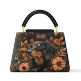 DachyCharm  MIDNIGHT PETAL PERSONALIZED Leather Satchel Bag