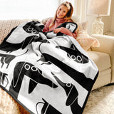 Dachycharm Modern Doxie Lines Fleece Blanket