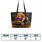 DachyCharm Witchy Warning Leather Tote Bag