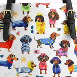 DachyCharm Doxie Holiday Leather Tote Bag
