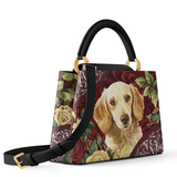 DachyCharm Velvet Pup Leather Satchel Bag