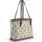 DachyCharm Doxie Parade Leather Tote Bag