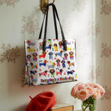 DachyCharm Doxie Holiday Leather Tote Bag